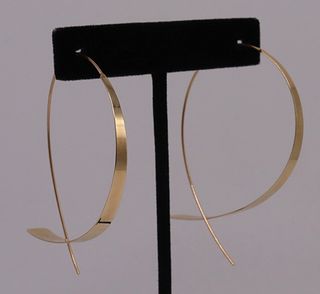 JEWELRY. Pair of Signed 14kt Gold Earrings.