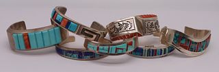 JEWELRY. Assorted Southwest Inlaid Sterling Cuff