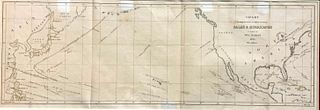 1855 Perry Expedition Map of Gales and Hurricanes