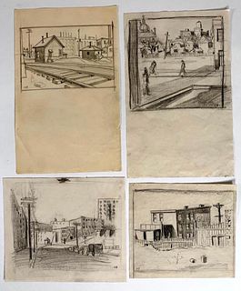 Eight Cleveland School Artist Sketches by Hans Busch,