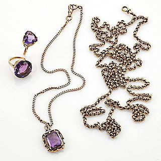 GOLD AND AMETHYST JEWELRY