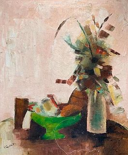 Still Life Painting by P. Gillet, mid 20th Century