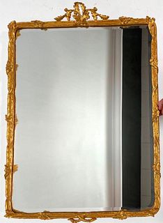 Oak Motif Gilt Wood Mirror, Modern