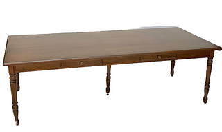 Large Walnut Library Table, Modern