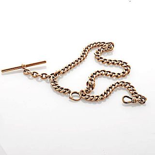 VICTORIAN 14K YELLOW GOLD CURB LINK WATCH CHAIN