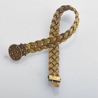 LATE VICTORIAN BRAIDED 14K YELLOW GOLD BRACELET