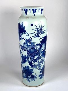 Chinese Qing Style Blue and White Vase