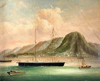 Chinese Export Painting of Ship