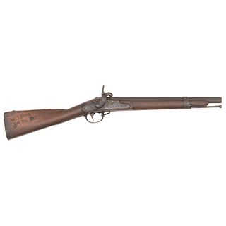 US Model 1828 (M1816 Type III) Musket Shortened to Carbine with the Stock Carved W.J.Bure 3rd Rgt NC 