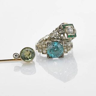 COLLECTION OF ART DECO GEM SET JEWELRY