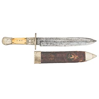 S.C. Wragg Ivory Bowie Knife with 'Old Zach' Pommel