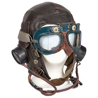Royal Air Force First Issue Type "C" Flight Helmet with Goggles