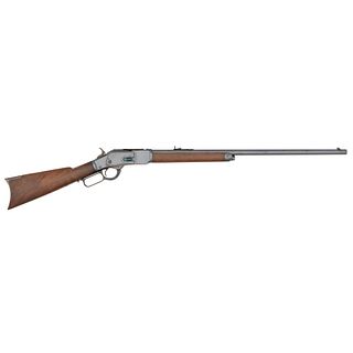A Good and Unusual Winchester 1873 Rifle with Round Barrel and Half Magazine