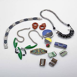 COLLECTION OF MACHINE AGE JEWELRY AND ACCESSORIES