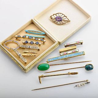 COLLECTION OF GOLD STICK AND HANDY PINS