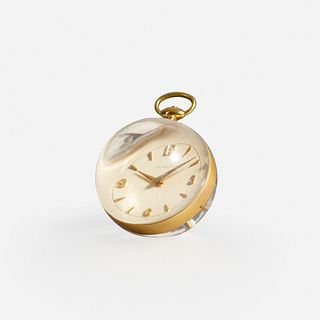 Tiffany & Co., paperweight table clock