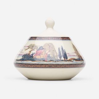 Arthur Conant for Rookwood Pottery, Ivory Jewel Porcelain sugar bowl