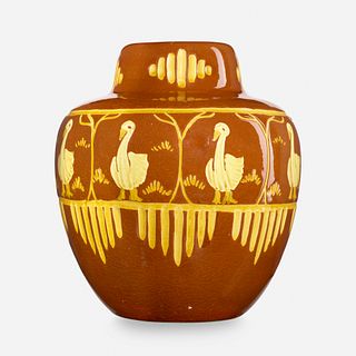Weller Pottery, Jap Birdimal vase with geese