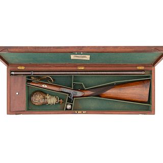 Cased Percussion Single-Shot Rifle by William Dooley