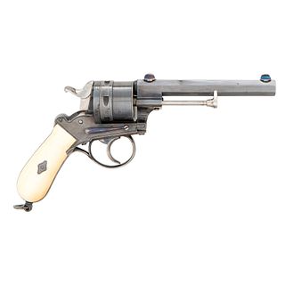 Large and Fine Centerfire Revolver Double Action Pistol Attributed to Auguste Francotte 