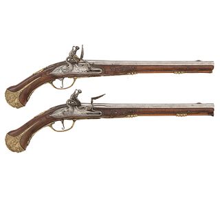 Good Pair of Late 17th Century German Flintlock Holster Pistols by Hans Johann  Steinweg in Munchen