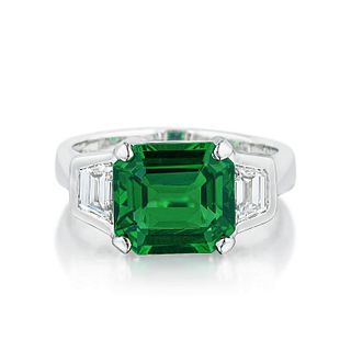 Leo A. Bachrach Fine Tsavorite and Diamond Ring
