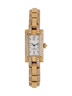 JAEGER-LECOULTRE, 18K YELLOW GOLD AND DIAMOND 'IDEALE' WRISTWATCH