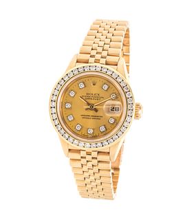 ROLEX, 18K YELLOW GOLD AND DIAMOND REF. 69178 'OYSTER PERPETUAL DATEJUST' WRISTWATCH, CIRCA 1990
