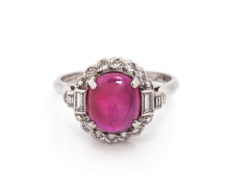 STAR RUBY AND DIAMOND RING