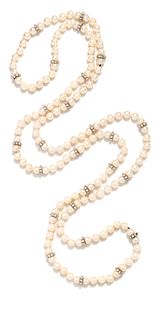 CULTURED PEARL AND DIAMOND CONVERTIBLE NECKLACE/BRACELET