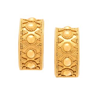 LALAOUNIS, YELLOW GOLD EARCLIPS