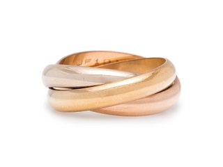 CARTIER, TRICOLOR GOLD 'TRINITY' RING