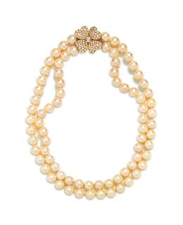 VAN CLEEF & ARPELS, CULTURED PEARL AND DIAMOND NECKLACE