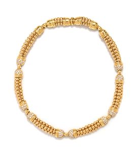 YELLOW GOLD AND DIAMOND COLLAR NECKLACE