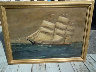 ANTIQUE PAINTING OF CLIPPER SHIP ATTR. WP STUBBS