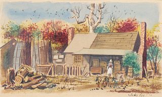 JAKE LEE, Watercolor, Rural Scene