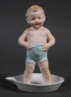 Gebruder HEUBACH Bisque Boy in Tub Figurine