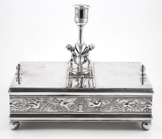 Victorian Silver Figural Cigar Humidor