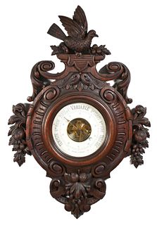 19C Black Forest Carved Barometer