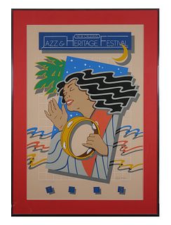 1983 New Orleans Jazz Festival Poster, Hugh Ricks