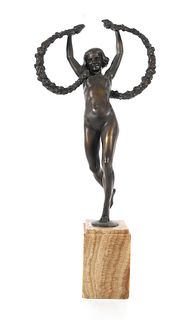 LUCIEN ALLIOT Standing Bronze Nude