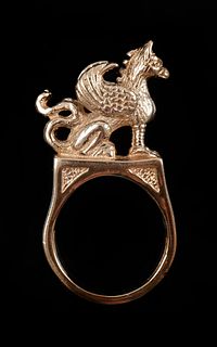 14k Gold GRIFFIN Men's Ring, size 10