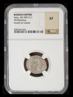 GETA AD 209-211 Ancient Roman Empire Coin