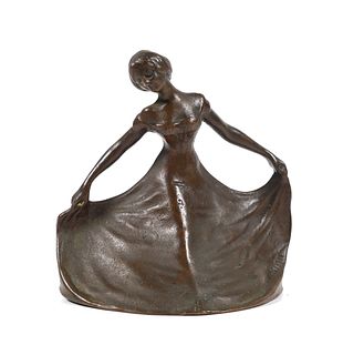 Antique Cast Bronze Bell, Full-skirted Lady