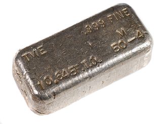SILVER BAR .999 Hand Poured 10.64 ozt