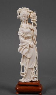 Chinese Ivory Guanyin Carved Statue