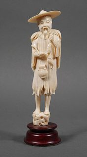 Chinese Ivory Fisherman Carved Statue