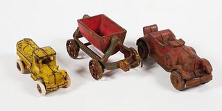 (3) 1920's Cast Iron Toy Vehicles, Hubley