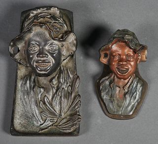 African-American Bronze Bust Inkwell, Clip