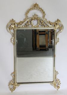 Vintage Carved Giltwood Italian Mirror .